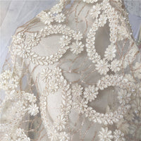 130cm Width x 95cm Length Premium Wedding Bridal Sequin Lace with Beads