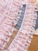 2 Yards x 11cm Width Premium 3-Layer Lolita Ruffled Chiffon Lace Trim Pink