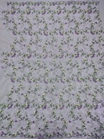 130cm Width Branch Floral  Embroidery Lace Fabric by the Yard