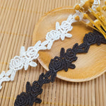 14 Yards x 2.2cm Width Retro Floral Water Soluble Chemical Lace Ribbon