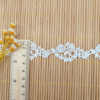 4.5 Yards x 2.5cm Width  Premium Rose Floral Water Soluble Chemical Lace Ribbon