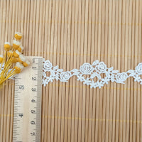 4.5 Yards x 2.5cm Width  Premium Rose Floral Water Soluble Chemical Lace Ribbon