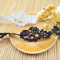 4.5 Yards x 2.5cm Width  Premium Rose Floral Water Soluble Chemical Lace Ribbon