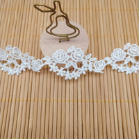 4.5 Yards x 2.5cm Width  Premium Rose Floral Water Soluble Chemical Lace Ribbon