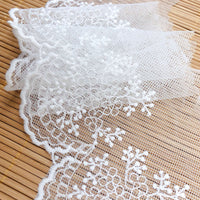 9 Yards x 9.5cm Width Premium Branch Flower Embroidery Tulle Lace Fabric Trim Frill Lace