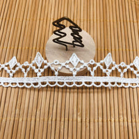 14 Yards x 2.5cm Retro Royal Crown like Water Soluble Chemical Lace Ribbon