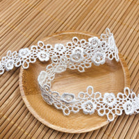 2.1cm Width x 4.5 Yards  Premium Floral Water Soluble Chemical Lace Ribbon
