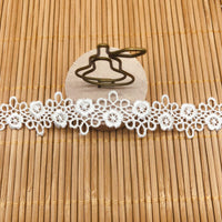 2.1cm Width x 4.5 Yards  Premium Floral Water Soluble Chemical Lace Ribbon