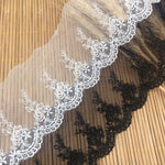 4 Yards of 6.2cm Width Premium Rose  Flower Embroidery Tulle Lace Trim Frill Lace