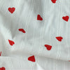 150cm Width x 95cm Length Premium Jacquard Embroidery Red Heart Cotton Fabric