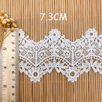 4.5 Yards x 7.3cm Width  Vintage Flower Water Soluble Chemical Lace Ribbon