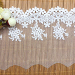 3 Yards of 14.1cm Width Premium  Flower Embroidery Tulle Lace Trim Frill Lace