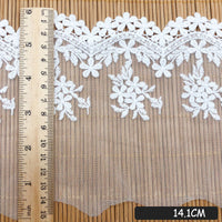 幅14.1cm 3ヤード 高級花刺繍チュールレーストリム フリルレース