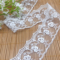 4.5 Yards of 4.4cm Width Retro Floral Water Soluble Tulle Lace Ribbon