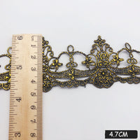 4.5 Yards of 4.7cm Width Retro Golden Color Lace Ribbon