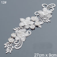 1 Piece of Multi-purpose Lace Floral Motif applique with Beads or Sequins