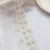 4.5ヤード 幅6.5cm プレミアム ゴールデンライン つる 花柄 刺繍 チュール レース トリム フリル レース