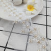 4.5ヤード 幅6.5cm プレミアム ゴールデンライン つる 花柄 刺繍 チュール レース トリム フリル レース