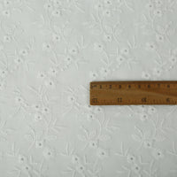 135cm Width Floral Embroidery Eyelet Cotton Fabric by the Yard