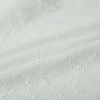 135cm Width Floral Embroidery Eyelet Cotton Fabric by the Yard