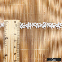 14 ヤード x 1.1 cm プレミアム花刺繍水溶性ケミ​​カル レース リボン