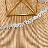 14 ヤード x 1.1 cm プレミアム花刺繍水溶性ケミ​​カル レース リボン