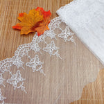 3 Yards of 17cm Width Premium  Butterfly Embroidery Tulle Lace Trim Frill Lace