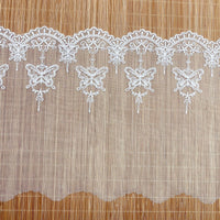 3 Yards of 17cm Width Premium  Butterfly Embroidery Tulle Lace Trim Frill Lace
