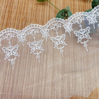 3 Yards of 17cm Width Premium  Butterfly Embroidery Tulle Lace Trim Frill Lace