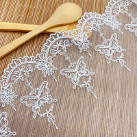 3 Yards of 17cm Width Premium  Butterfly Embroidery Tulle Lace Trim Frill Lace