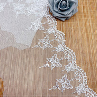 3 Yards of 17cm Width Premium  Butterfly Embroidery Tulle Lace Trim Frill Lace
