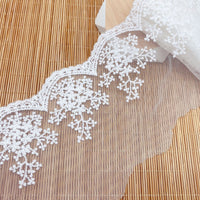 幅9.7cm 4ヤード 高級枝 花刺繍 チュールレース トリム フリルレース