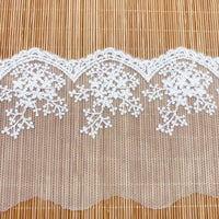 幅9.7cm 4ヤード 高級枝 花刺繍 チュールレース トリム フリルレース