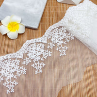幅9.7cm 4ヤード 高級枝 花刺繍 チュールレース トリム フリルレース
