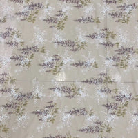 130cm Width x 90cm Length Vintage Classical Eyelet Floral Embroidery and Lavender Print Chiffon Lace Fabric