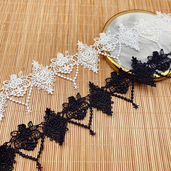 14 Yards x 4.8cm Width Abstract Vine Floral Embroidered Tulle Lace