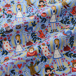 140cm Width Alice Wonderland Fairy Tale Twill waterproof and breathable fabric Print Fabric by the Yard