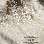 59” Width Ivory Wedding Embroidery Dotted Lace Fabric by the Yard