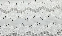 130cm Width x 95cm Length Premium Hollow-out Eyeley Poppy Floral Embroidery Cotton Fabric