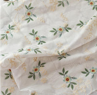 145cm Width x 95cm Length Leaf Flower Jacquard and Embroidery Fabric