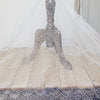 59” Width Ivory white Crack Pattern Embroidery Lace Net Yarn Fabric – by the Yard