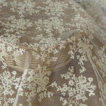 51" Wide Floral Embroidered Mesh Lace Fabric by the Yard