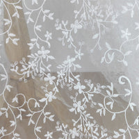 130CM Width Vine Floral Pattern Organza Embroidery Lace Fabric by the Yard