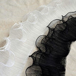 3 Yards by 12cm Width of 3 Layers Ruffle Lace Trim with Pleated Folds