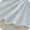 51" Width Ivory White 3D Floral Embroidered Cotton Lace Fabric by the Yard