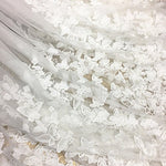 57” Width 3D Butterfly Embroidery Haute Couture Lace Fabric by the Yard -Off White