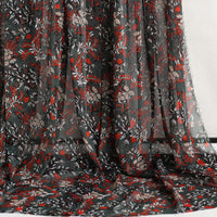 57” Width Hit Color Bontanical Red Floral Print Chiffon Fabric by the Yard