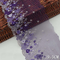 3 Yards of 16.9cm Width Premium Floral Embroidery Lace Fabric Trim