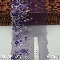 3 Yards of 16.9cm Width Premium Floral Embroidery Lace Fabric Trim