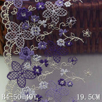 3 Yards of 16.9cm Width Premium Floral Embroidery Lace Fabric Trim